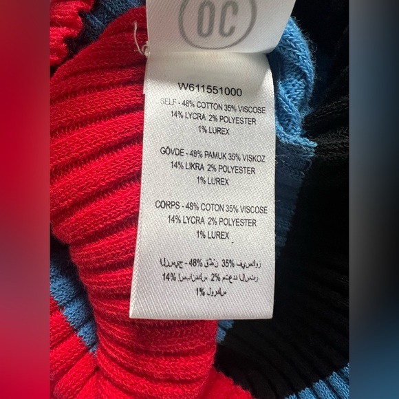 Opening Cermony Rib Knit Primary Color Metallic Dress - Picture 9 of 10